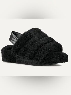 UGG Fluff Yeah Slide in Black Size 8